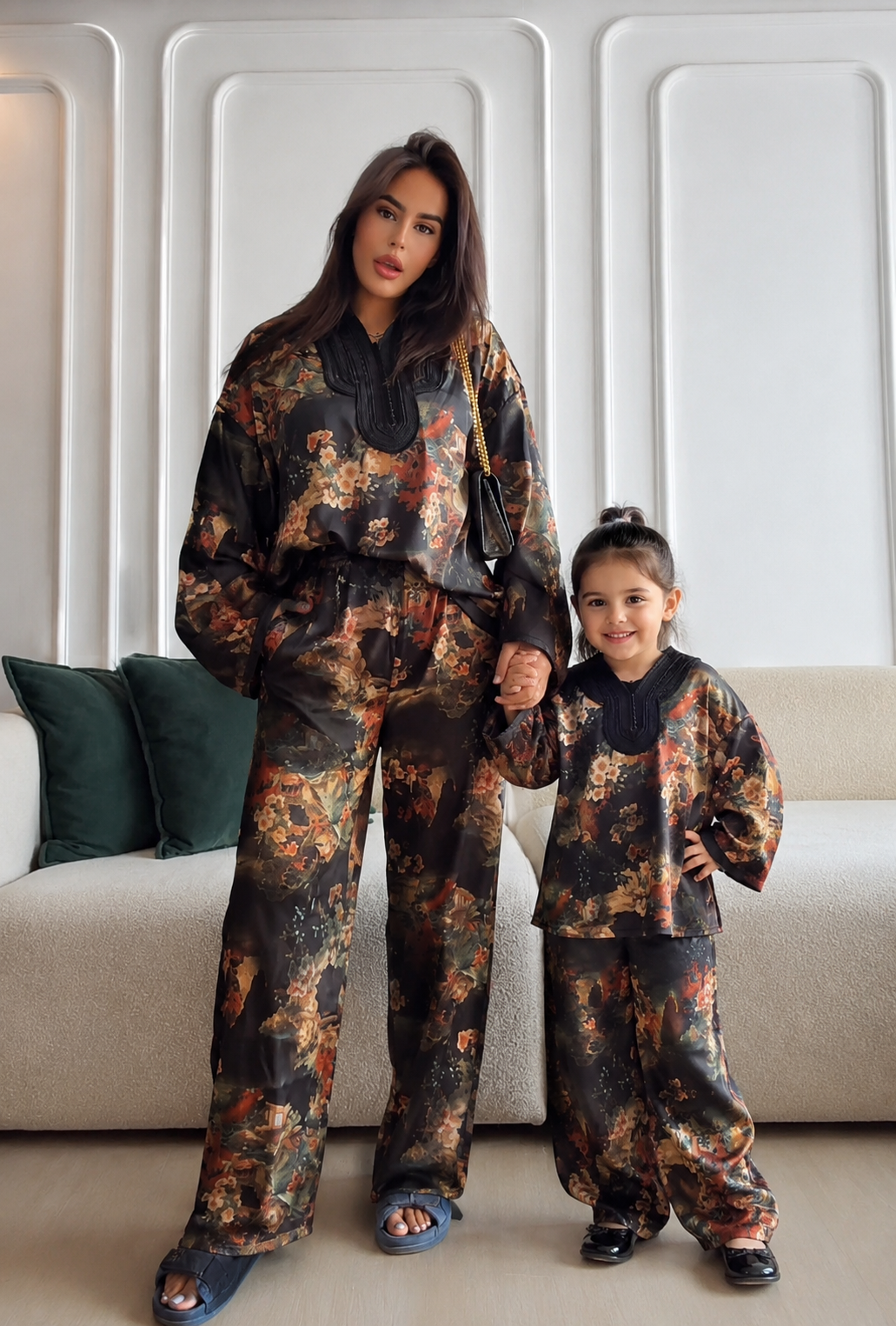 Ensemble Fille Jabador Noir Fleuri