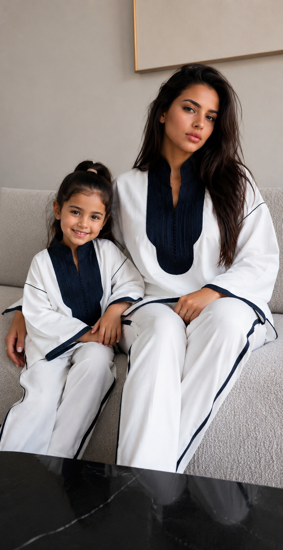Ensemble Mère Fille Jabador Blanc