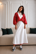 Ensemble Jabador Rouge à Pois & Jupe Blanche