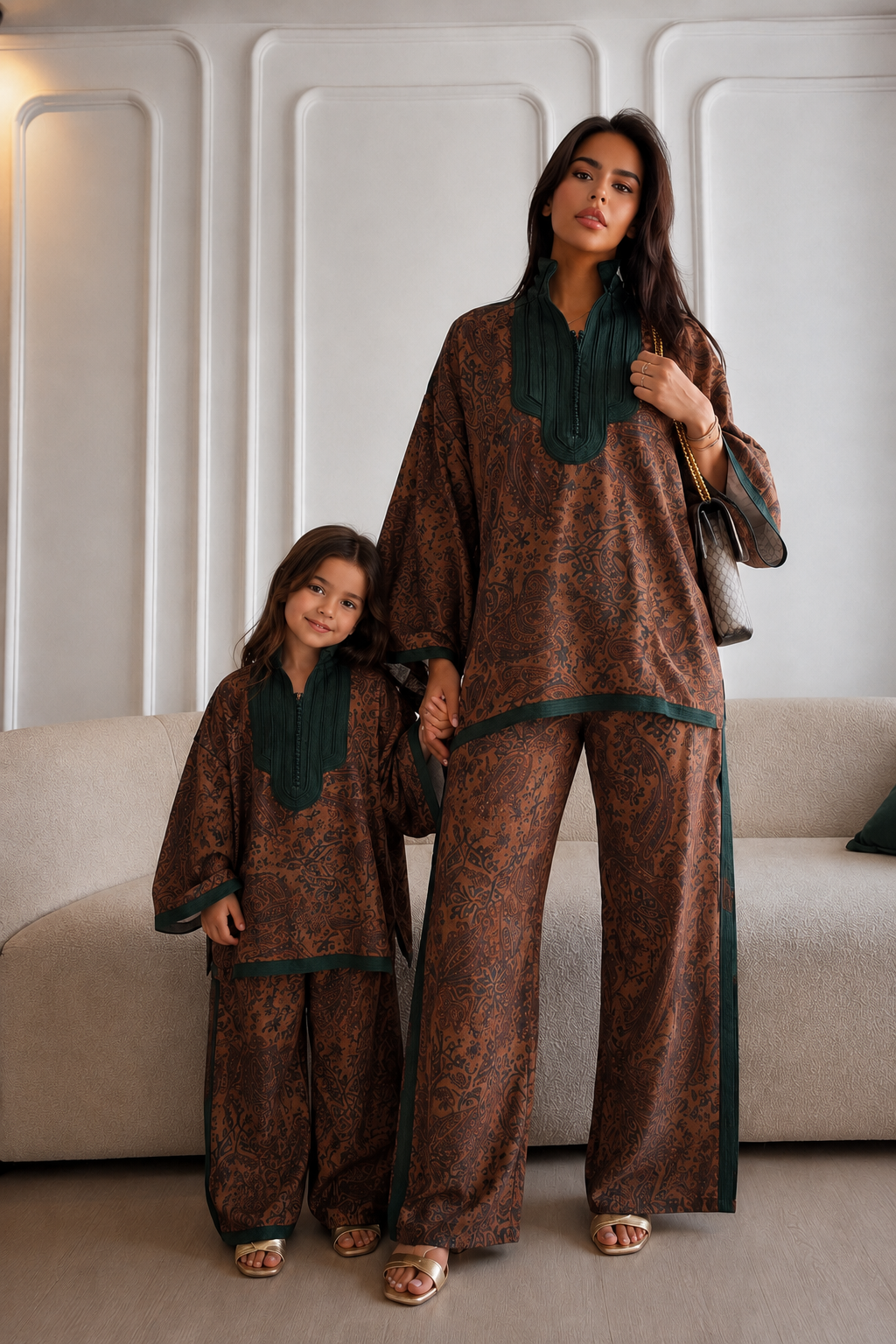 Ensemble Fille Jabador Marron & Vert Émeraude