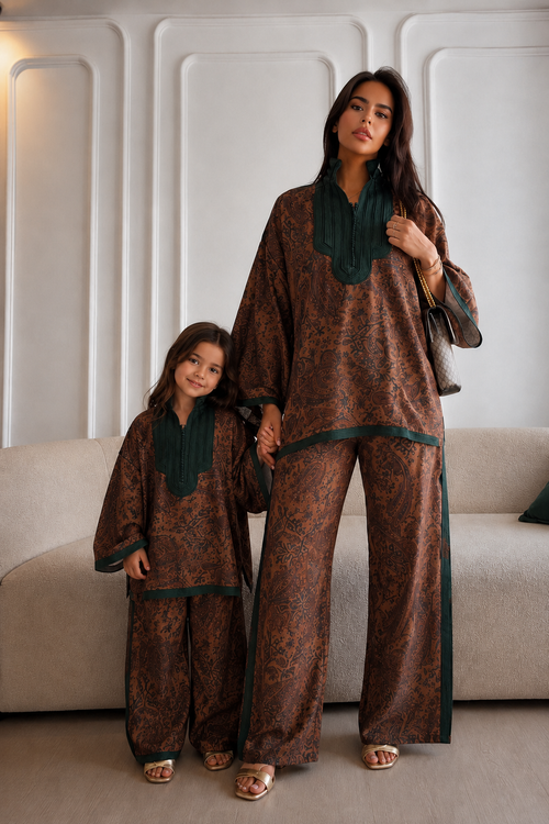 Ensemble Fille Jabador Marron & Vert Émeraude
