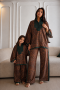 Ensemble Mère Fille Jabador Marron & Vert Émeraude